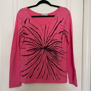 Sensazioni Italian Made Pink Scoop Neck Top Size L